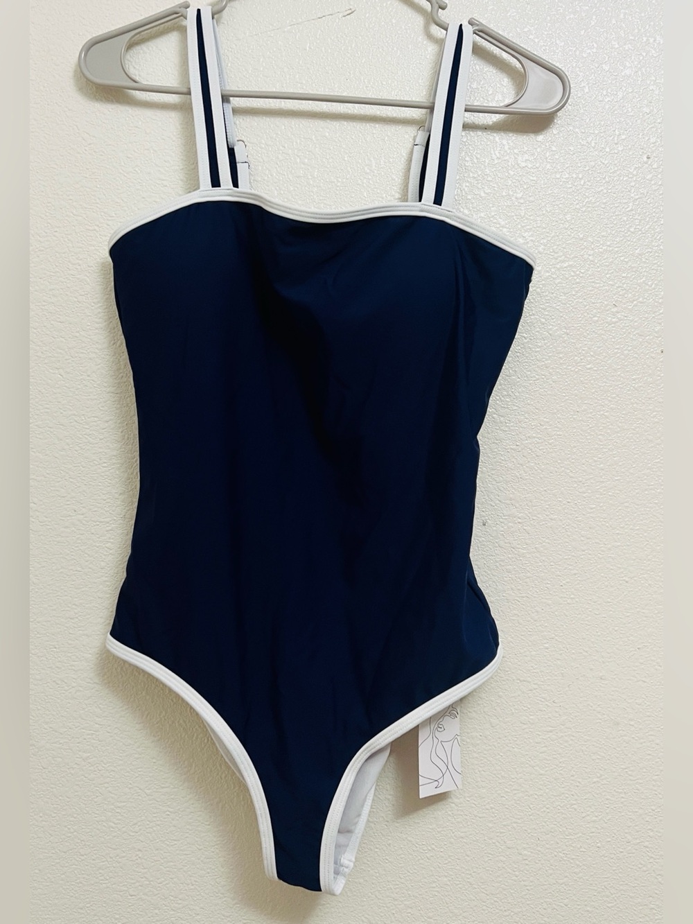 Kids Navy One-Piece Swimsuit with White Trim